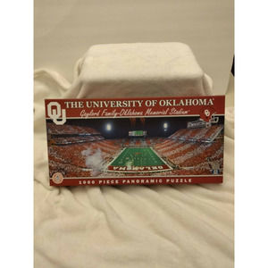 Offical 1000 Piece Panoramic Puzzle Oklahoma Memorial Stadium Gaylord Family